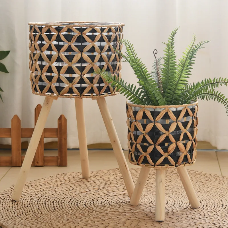 Hand-woven Floor-standing Holl - огляд і ціна Rattan Plant Basket