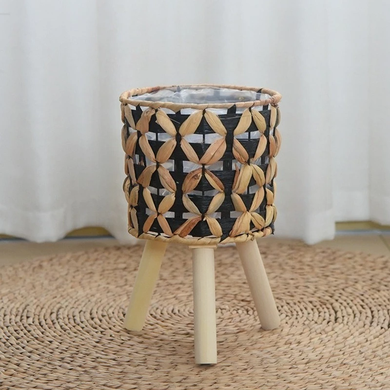 Hand-woven Floor-standing Holl - огляд і ціна Rattan Plant Basket