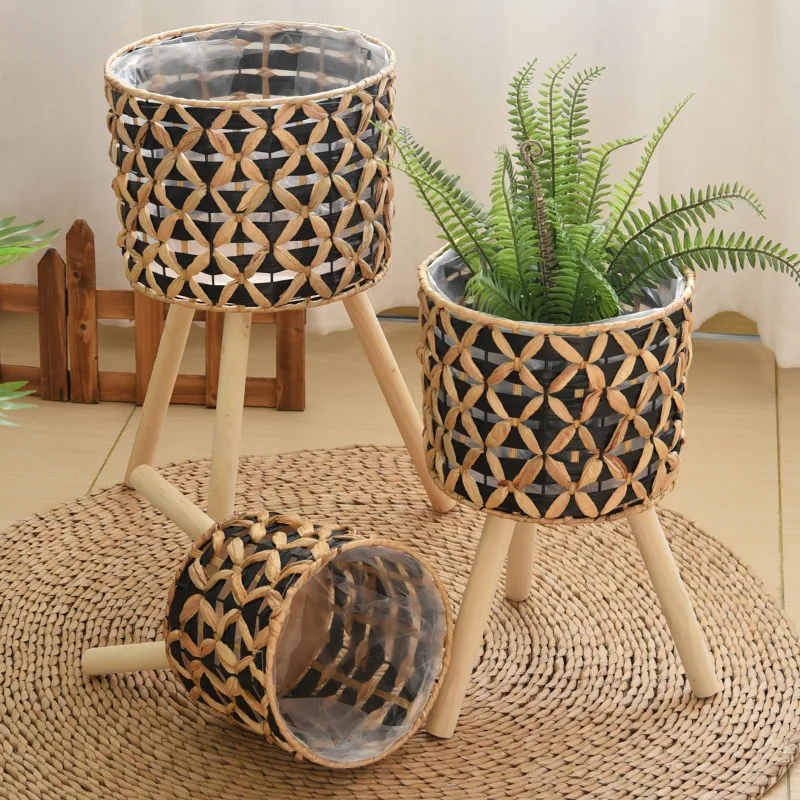 Hand-woven Floor-standing Holl - огляд і ціна Rattan Plant Basket