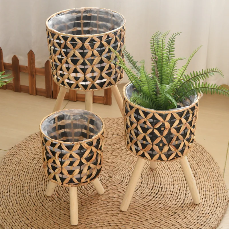Hand-woven Floor-standing Holl - огляд і ціна Rattan Plant Basket