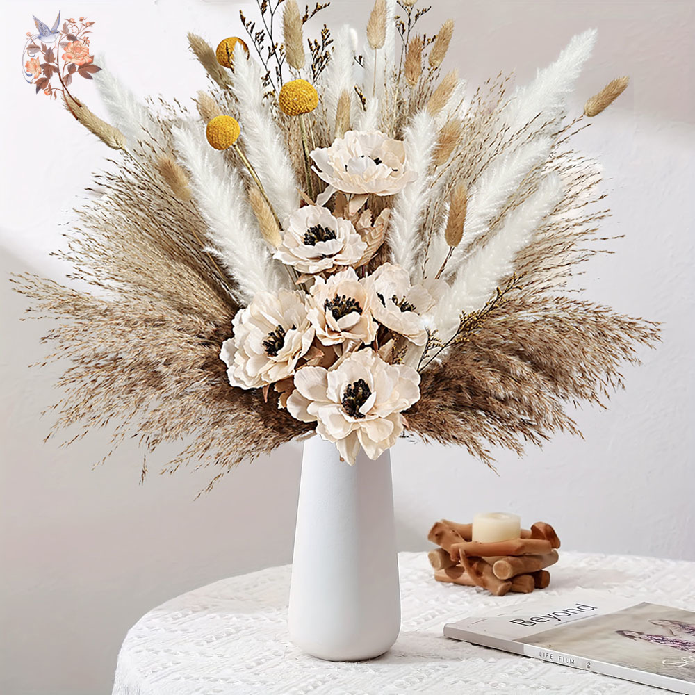 55Pcs Artificial Flower Bouque - огляд і ціна Pampas Grass Decor