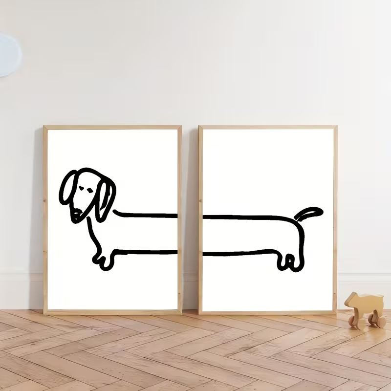 2PCS Modern Dachshund  Funny D - огляд і ціна Home Decor Theme