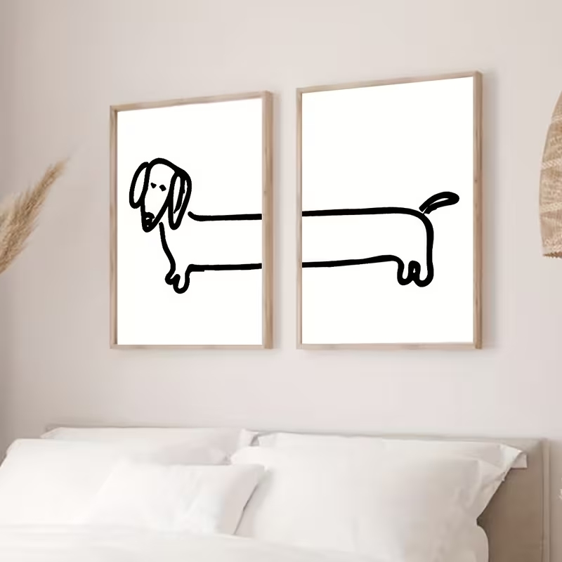 2PCS Modern Dachshund  Funny D - огляд і ціна Home Decor Theme